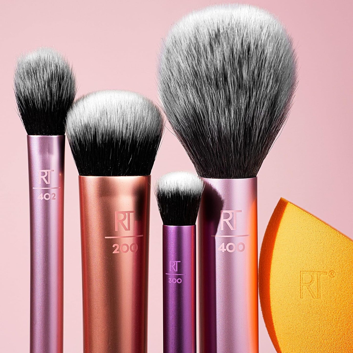 REAL TECHNIQUES The Everyday Essentials set from gives you 5 essential tools to master any look tapered, soft and fluffy bristles. Blend powder blush evenly for a smooth, natural look