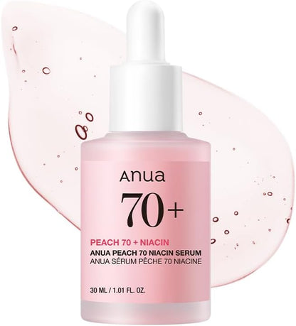 Anua Peach 70% Niacinamide Serum brightening hydrating face serum hyperpigmentation treatment reducing melanine daily clean beauty, 29.87 Milliliters