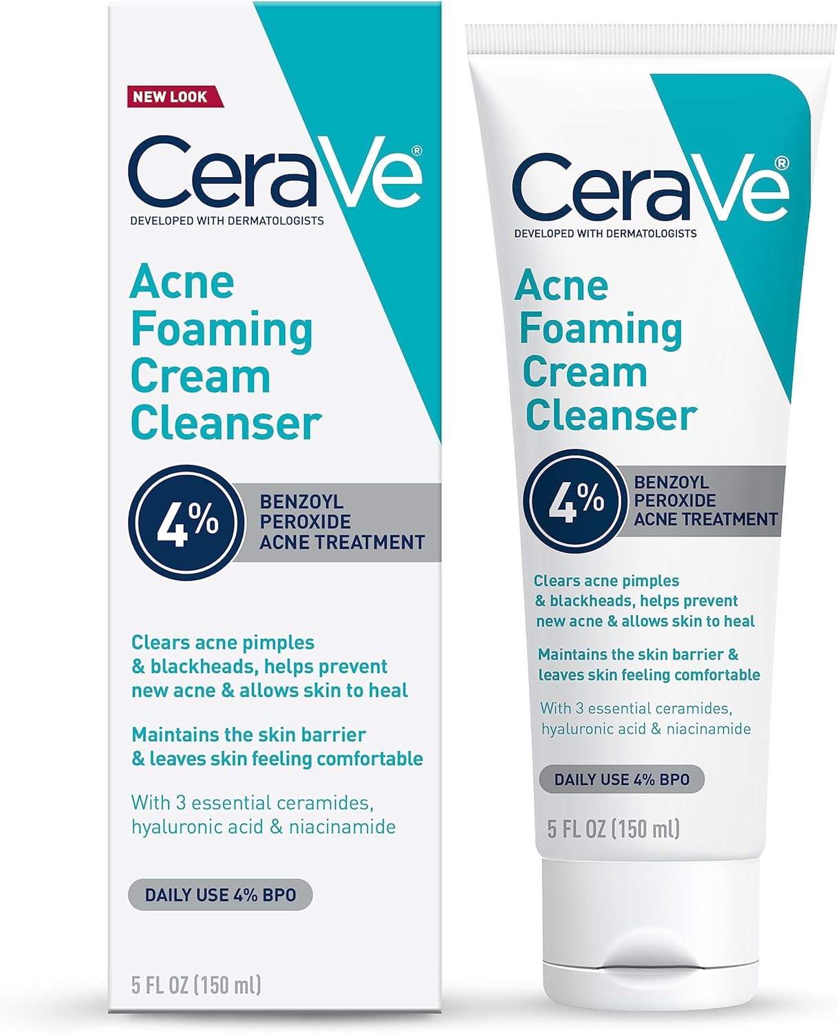 CeraVe Acne Foaming Cream Cleanser, 5 Fl Oz , Packaging may Vary