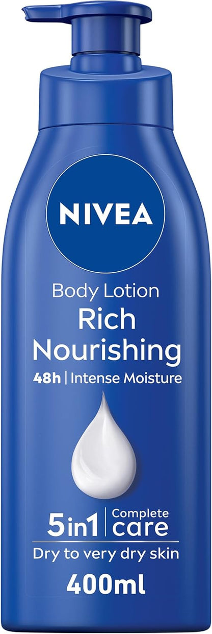 NIVEA Body Lotion Extra Dry Skin, Nourishing Almond Oil & Vitamin E, 400ml