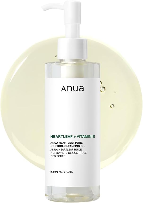 Auna Heartleaf Pore Control Cleansing Oil Korean Facial Cleanser, Daily Makeup Blackheads Removal 6.76 fl oz(200ml)