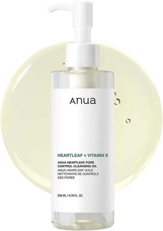 Auna Heartleaf Pore Control Cleansing Oil Korean Facial Cleanser, Daily Makeup Blackheads Removal 6.76 fl oz(200ml)