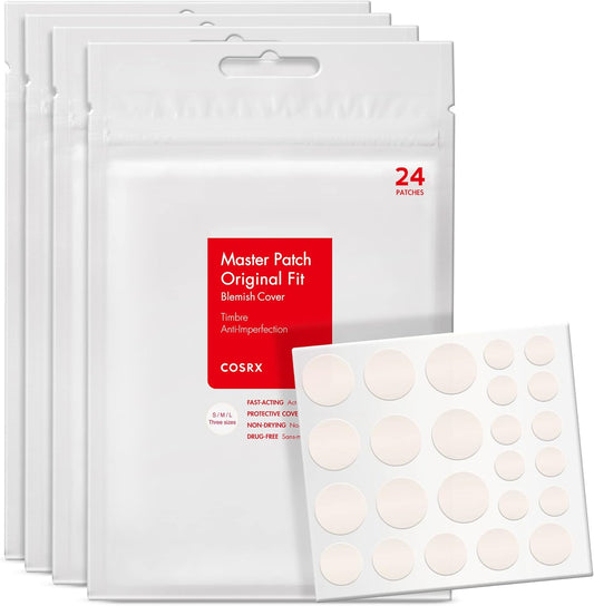 COSRX Acne Pimple Patch (96) Absorbing Hydrocolloid Original 3 Size Patches for Blemishes and Zits Cover, Spot Stickers for Face and Body, Not Tested on Animals