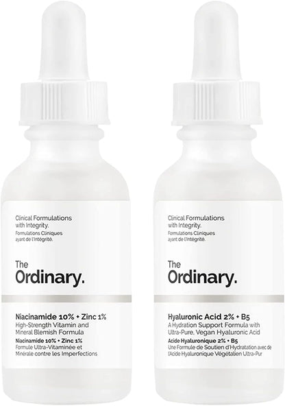 The Ordinary Hyaluronic Acid with 2% + B5 (30ml) and The Ordinary Niacinamide 10% + Zinc 1% (30ml) Bundle Face Care Set