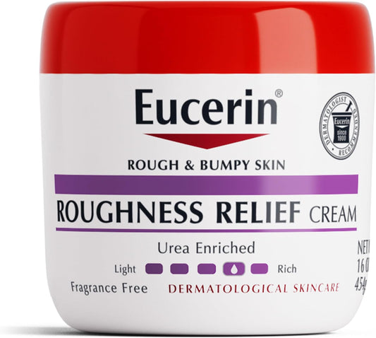 Eucerin Roughness Relief Cream, Fragrance Free Body Cream for Dry Skin, 16 Oz Jar