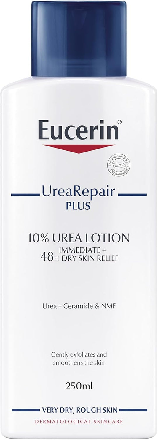 Eucerin UreaRepair Plus 10% Urea Body Lotion with Ceramide, Immediate 48-Hour Relief for Dry Skin, Daily Body Moisturizer for Dehydrated Skin, Suitable for Mature & Diabetic Skin, 250ml