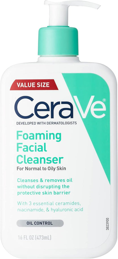 CeraVe CeraVe Foaming Facial Cleanser | Makeup Remover and Daily Face Wash for Oily Skin, 473 Ml