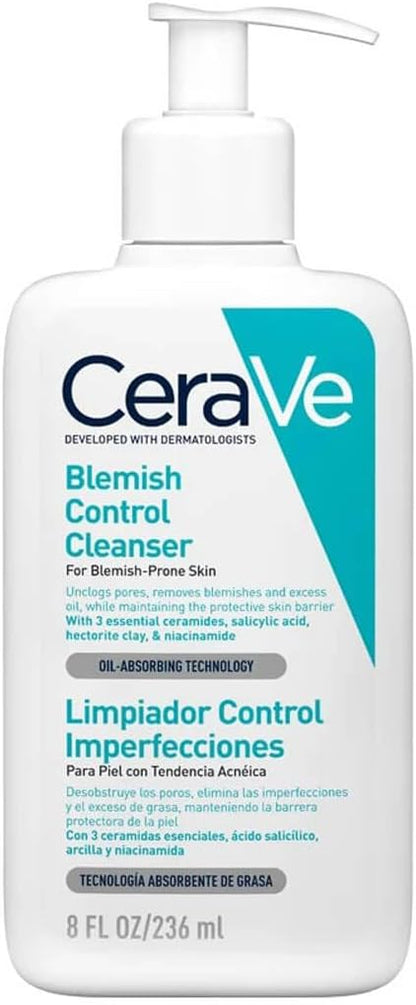 CeraVe Blemish Control Face Cleanser with 2% Salicylic Acid & Niacinamide for Blemish-Prone Skin 236ml