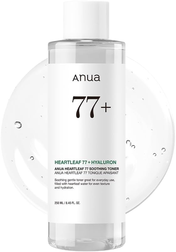 Anua Heartleaf 77 Soothing Toner I pH 5.5 Trouble Care, Calming Skin, Refreshing, Hydrating, Purifying, Cruelty Free, Vegan,(250ml  8.45 fl.oz.)