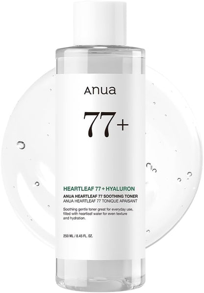 Anua Heartleaf 77 Soothing Toner I pH 5.5 Trouble Care, Calming Skin, Refreshing, Hydrating, Purifying, Cruelty Free, Vegan,(250ml  8.45 fl.oz.)