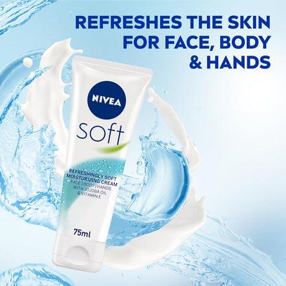 NIVEA Moisturising Cream, Soft Refreshing, Tube 75ml