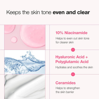 Auna 10% Niacinamide+ 4% Tranexamic Acid Serum, Ceramide, Hyaluronic Acid, Vitamin B12 natural color, for Sensitive skin, Korean Glass Skin, Fragrance-Free (30ml 1.01 fl.oz.)