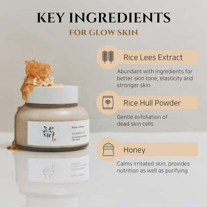 Beauty of Joseon Ground Rice and Honey Glow Mask Pore Sebum Care for Dry Sensitive Skin Korean Skin Care 150ml, 5.07 fl.oz