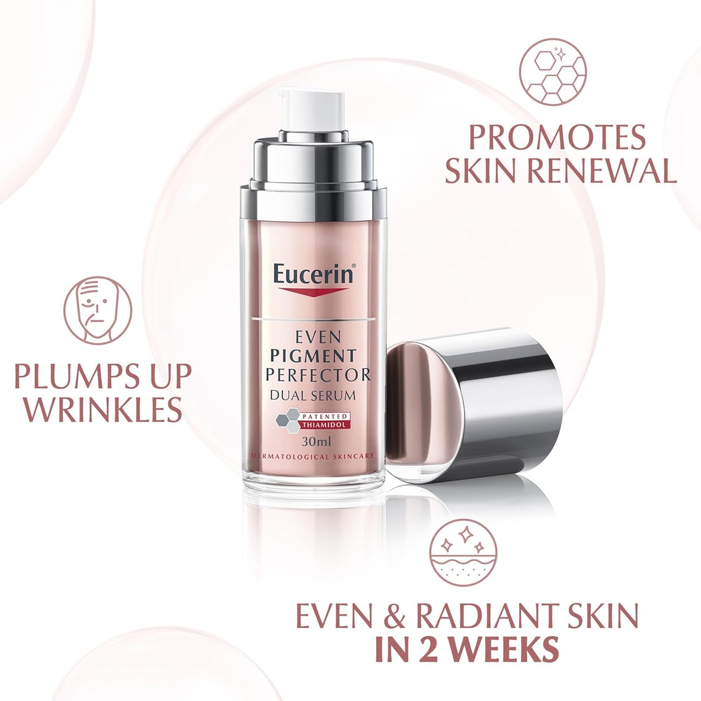 Eucerin Even Pigment Perfector Dual Face Serum Cream, Reduces Spots, Plumps up Wrinkles, Refines Skin Texture, Suitable for All Skin Types, 30ml