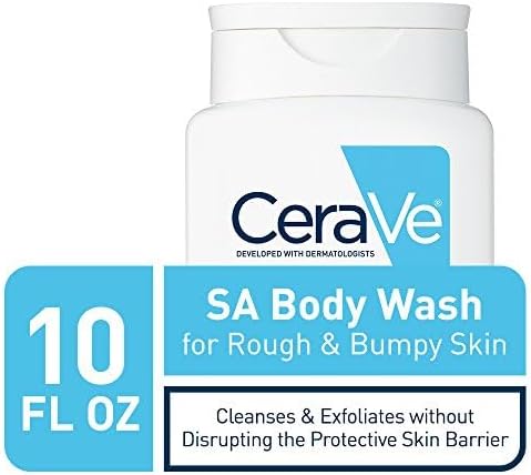 CeraVe Body Wash with Salicylic Acid, Fragrance Free Body Wash to Exfoliate Rough and Bumpy Skin, Allergy Tested, 10 Ounce