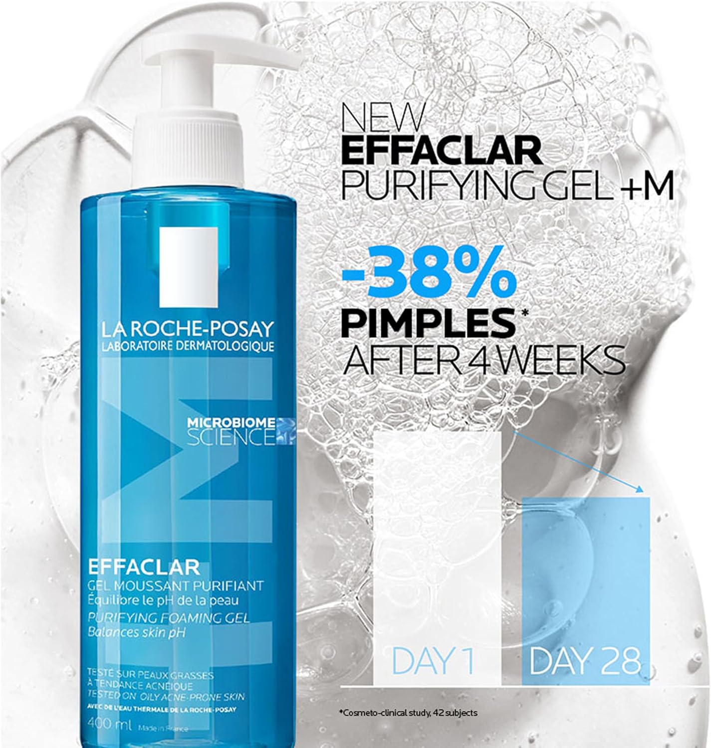 La Roche Posay Effaclar Purifying Foaming Gel For Oily Sensitive Skin For Unisex - 13.5 Oz Ge