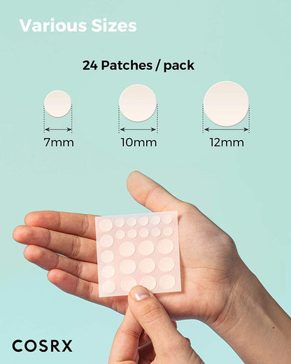 COSRX Acne Pimple Patch (96) Absorbing Hydrocolloid Original 3 Size Patches for Blemishes and Zits Cover, Spot Stickers for Face and Body, Not Tested on Animals