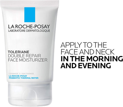 La Roche Posay Toleriane Double Repair Uv Face Moisturizer With Spf, Daily Facial Moisturizer With Ceramide And Niacinamide For All Skin Types, Sunscreen Spf 30, Oil Free, Fragrance Free, 1 Piece