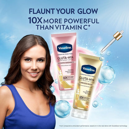 Vaseline Essential Even Tone Body Lotion Smooth Radiance, Gluta-Hya Serum Burst, 10X More Powerful than Vitamin C, Deeply Moisturising, 200ml