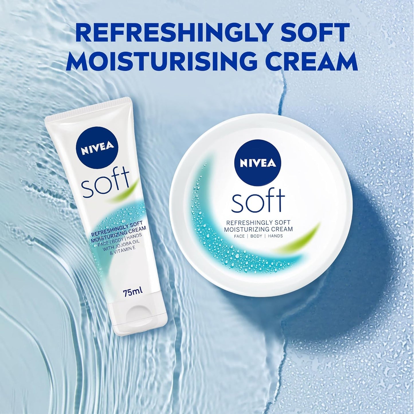 NIVEA Moisturising Cream, Soft Refreshing, Tube 75ml