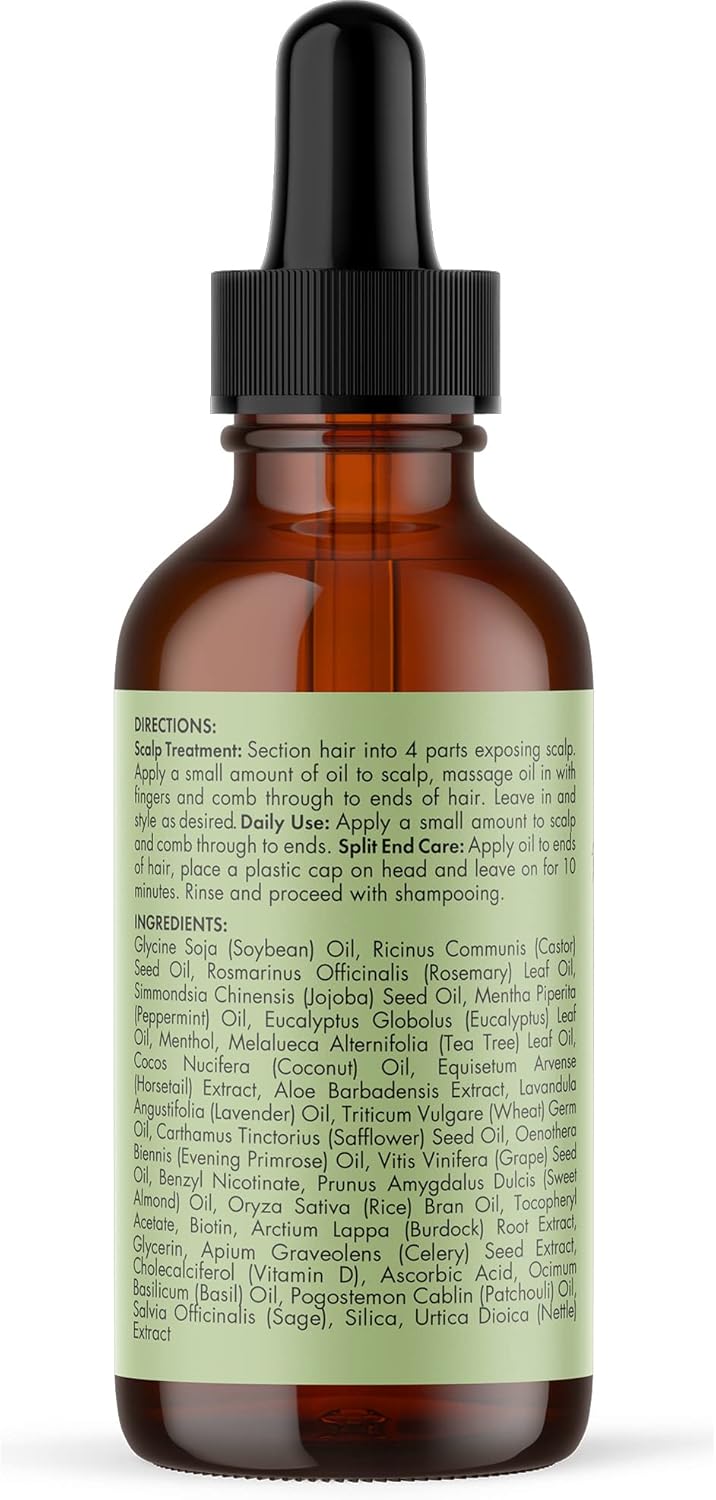 Mielle Organics MIELLE - ROSEMARY MINT, SCALP & HAIR OIL, INFUSED W/BIOTIN & ENCOURGES GROWTH, FOR DAILY USE, SCALP TREATMENT, SPLIT END CARE & SCALP & STRENGTHENING OIL