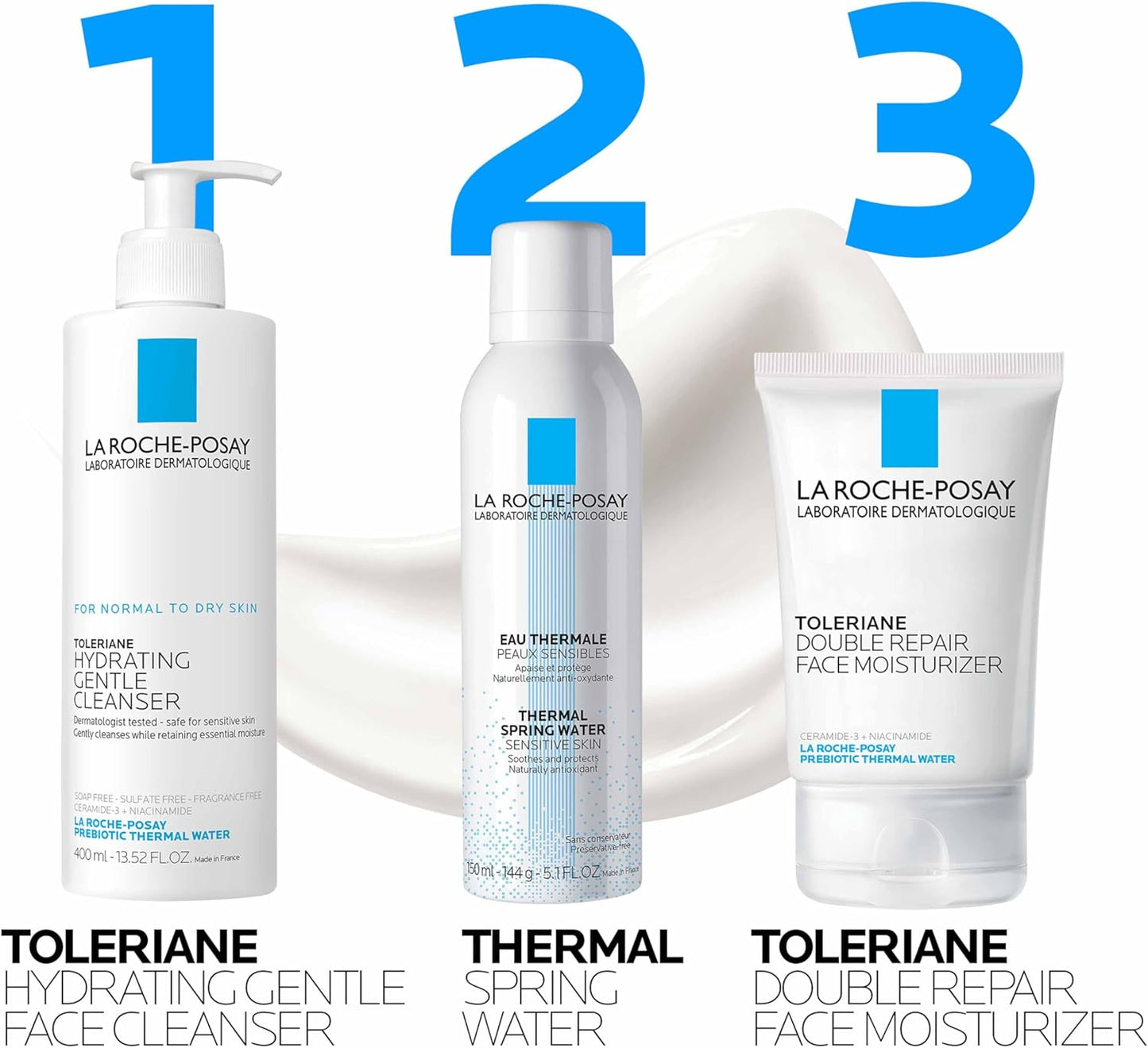 La Roche Posay Toleriane Double Repair Uv Face Moisturizer With Spf, Daily Facial Moisturizer With Ceramide And Niacinamide For All Skin Types, Sunscreen Spf 30, Oil Free, Fragrance Free, 1 Piece